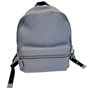 Coach Charlie Women’s Blue Backpack Medium Pebble Leather Adjustable Straps NEW